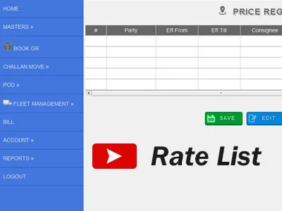 Watch Video For How to Set Rate List